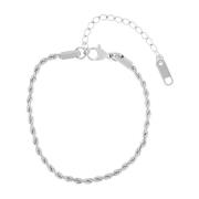 Passion Waterproof 2mm Rope Bracelet Silver Plating