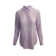 Lavendel Linnedskjorte med knappedetalje