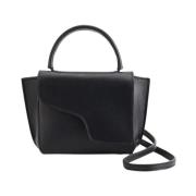 Montalcino Sort Læder Crossbody Taske