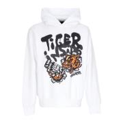 Tiger Hoodie Hvid Streetwear