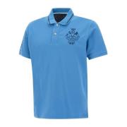 Herre Blå Piquet Polo Skjorte