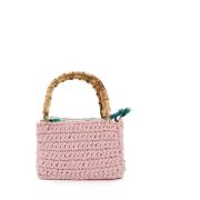 Pink Crochet Shopper Taske