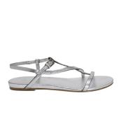 Metallic Silver Flat Sandal