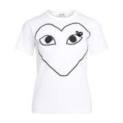 Hvid T-shirt med sort hjerte