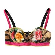 Silkeblanding Blomster Bustier Crop Top