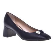 Court shoe in black calfskin