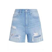 Blå Slidte Denim Shorts