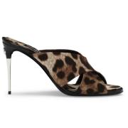 Leopard Print Stiletto Mules