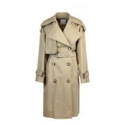 Beige Bomuld Trench Coat