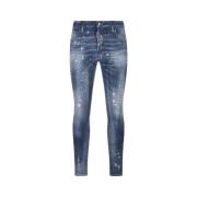 Blå Skinny Jeans Medium Vask