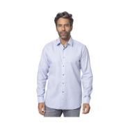Blå & Hvid Mønstret Moderne Skjorte