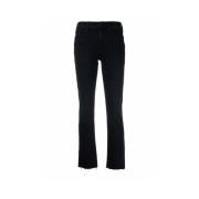 Sort Bomuld Blandet Flare Jeans