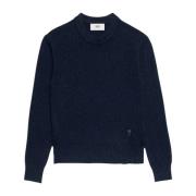 Marineblå Broderet Kashmir Sweater
