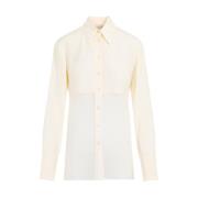 Vanilla White Sheer Panel Shirt