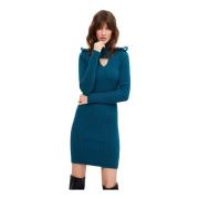 Elegant Strikket Kjole - Teal