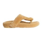 Shearling Thong Sandal med Gummisål