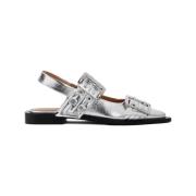 Metallic Buckle Ballerina Sko