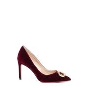 Velvet Office Pump med Pink Sole