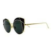Butterfly Style Solbriller i Guld og Sort