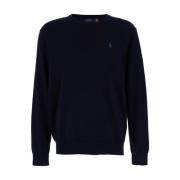 Blå Crew Neck Sweater Bomuld Cashmere