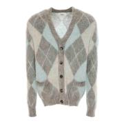 Argyle Jacquard Knit Cardigan