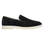 Kvinders Sorte Ægte Velour Loafers ER00113447