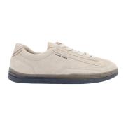 Beige Sneakers med Læderdetalje