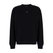 Sort Crewneck Sweater med Logo