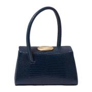 Lizard-Embossed Leather Handbag