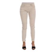 Elegant Beige Corduroy Skinny Bukser