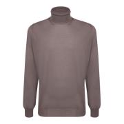 Beige Strik Høj Hals Pullover AW23