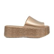 Guld Flatform Slides Becky + Marc Jacobs