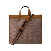 Marron Brown Læder Tote Taske