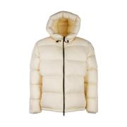 Puffer Jakke Hvid Nylon Dun