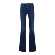 Flare Leg Jeans med Elastisk Talje