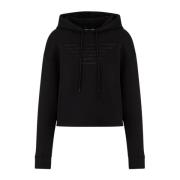 Hoodie med Oversized Broderi