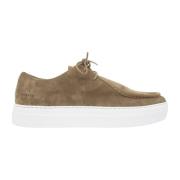 Taupe Suede Stilfulde Sneakers