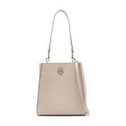 Grained Leather Shoulder Bag Beige