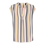 Multi Stripe V-Neck Bluse Bjarkapw