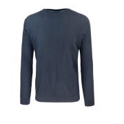 Blå Crew Neck Uld Sweater