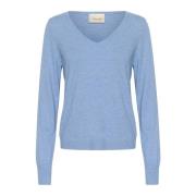 Strik Pullover Marina Melange V-Hals Sweater