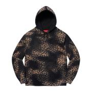 Bleached Leopard Hooded Sweatshirt Black