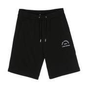 Sort Bomuldsshorts Broderet Logo