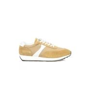 Beige Læder Høj Sål Sneaker