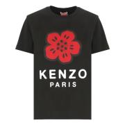 Sort Blomsterprint T-shirt