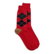 Argyle Crew Socks Red/Cinnamon