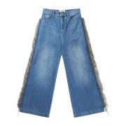 Western-inspireret frynset vidde jeans