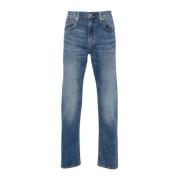 Blå Vasket Denim Jeans