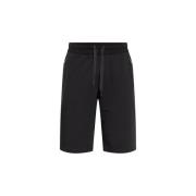 Sort Bomuld Logo Elastisk Talje Shorts