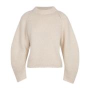 Alpaca Uld Blanding Kurvet Ærme Sweater